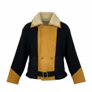 VINTAGE MORETTI MEN'S SHEARLING JACKET WITH KNIT DETAILS XL/XXL