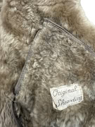 VINTAGE MUFLONE ΓΥΝΑΙΚΕΙΟ ΔΕΡΜΑΤΙΝΟ SHEARLING ΠΑΛΤΟ ΜΕ ΚΟΥΚΟΥΛΑ M/L