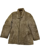 VINTAGE MUFLONE ΓΥΝΑΙΚΕΙΟ ΔΕΡΜΑΤΙΝΟ SHEARLING ΠΑΛΤΟ ΜΕ ΚΟΥΚΟΥΛΑ M/L