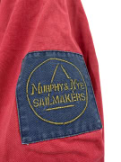 VINTAGE MURPHY & NYE SAILMAKERS GIACCA CON COLLETTO IN VELLUTO A COSTE ROSSA DA UOMO L XL