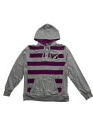 Felpa con cappuccio vintage Nike a righe con logo grigio/viola da uomo S