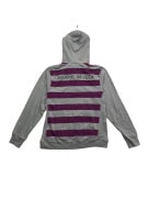 Felpa con cappuccio vintage Nike a righe con logo grigio/viola da uomo S