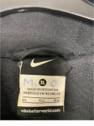 VINTAGE NIKE LONG SPORTS JACKET WITH LOGOS BLACK GREY MENS XL