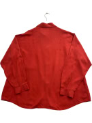VINTAGE OVERSIZED ΠΟΥΚΑΜΙΣΑ ΜΕ ΜΕΤΑΞΕΝΙΑ ΥΦΗ ΤΣΕΠΗ ΣΤΟ ΣΤΗΘΟΣ ΚΟΚΚΙΝΟ ΓΥΝΑΙΚΕΙΟ 2XL