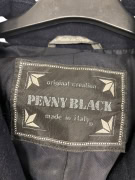 VINTAGE PENNY BLACK ΠΑΛΤΟ ΜΕ ΖΩΝΗ ΚΑΙ ΚΟΥΜΠΙΑ ΜΠΛΕ ΣΚΟΥΡΟ ΓΥΝΑΙΚΕΙΟ L XL