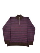 VINTAGE ΠΛΕΚΤΟ HALF ZIP RETRO ΜΩΒ ΚΑΦΕ UNISEX PRE OWNED