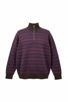 VINTAGE ΠΛΕΚΤΟ HALF ZIP RETRO ΜΩΒ ΚΑΦΕ UNISEX PRE OWNED
