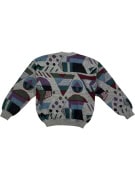 Vintage Πλεκτό Πουλόβερ Geometric Pattern Πολύχρωμο Unisex XS