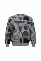 Vintage Πλεκτό Πουλόβερ Geometric Pattern Πολύχρωμο Unisex XS