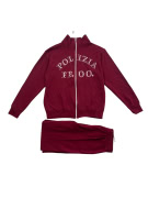 Vintage Polizia Tracksuit Set Burgundy Unisex L