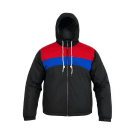 VINTAGE PORSCHE ΑΝΤΙΑΝΕΜΙΚΟ JACKET ΜΕ ΚΟΥΚΟΥΛΑ COLORBLOCK ΜΑΥΡΟ ΚΟΚΚΙΝΟ ΜΠΛΕ ΑΝΔΡΙΚΟ L