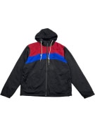 GIACCA A VENTO VINTAGE PORSCHE CON CAPPUCCIO NERO/ROSSO/BLU DA UOMO XL