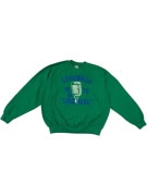 90s VINTAGE Πράσινο Crewneck Φούτερ Fruit of the Loom Coolwash 1976 L