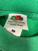 90s VINTAGE Πράσινο Crewneck Φούτερ Fruit of the Loom Coolwash 1976 L