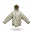 VINTAGE REEBOK HOODED PUFFER JACKET WITH LOGO BEIGE MEN'S L-XL