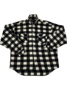 VINTAGE ROBE DI KAPPA FLEECE ΠΟΥΚΑΜΙΣΟ ΚΑΡΟ ΑΣΠΡΟΜΑΥΡΟ ΑΝΔΡΙΚΟ XL/XXL