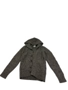 VINTAGE SCOTCH & SODA KNITTED HOODED CARDIGAN WITH ELBOW PATCHES GREY MEN'S L