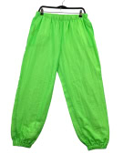 VINTAGE SERGIO TACCHINI NYLON WIND BREAKER TRACK PANTS NEON GREEN MEN'S S