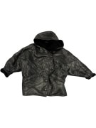 VINTAGE SHEARLING ΜΑΥΡΟ ΜΠΟΥΦΑΝ ΜΕ ΚΟΥΚΟΥΛΑ M/L