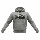 VINTAGE SUPERDRY HOODIE LOGO PRINT GREY WOMEN M