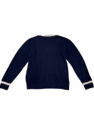 VINTAGE SUPERGA CENTURY ΠΛΕΚΤΗ ΜΠΛΟΥΖΑ V-NECK ΜΕ ΡΙΓΕΣ ΜΠΛΕ ΑΝΔΡΙΚΗ XL