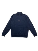 VINTAGE TOM TAILOR DENIM HALF-ZIP SWEATSHIRT LOGO DARK BLUE MEN'S M