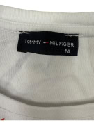 VINTAGE Tommy Hilfiger T-Shirt bianca con motivo geometrico - M