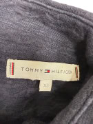 VINTAGE Tommy Hilfiger Μπλούζα Μαύρη με Φερμουάρ, Ψηλό Γιακά και 3/4 Μανίκι - XS