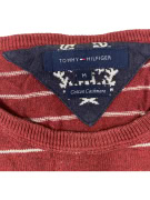 VINTAGE TOMMY HILFIGER ΠΛΕΚΤΗ ΜΠΛΟΥΖΑ COTTON CASHMERE ΡΙΓΕ ΜΠΟΡΝΤΟ M