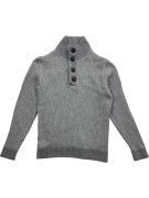VINTAGE TOMMY HILFIGER ΠΛΕΚΤΗ ΜΠΛΟΥΖΑ ΜΕ ΚΟΥΜΠΙΑ ΓΚΡΙ ΑΝΔΡΙΚΟ S