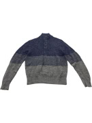 VINTAGE TOMMY HILFIGER ΠΛΕΚΤΟ ΠΟΥΛΟΒΕΡ ΜΕ ΚΟΥΜΠΙΑ ΜΠΛΕ ΓΚΡΙ ΑΝΔΡΙΚΟ L