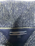 VINTAGE TOMMY HILFIGER ΠΛΕΚΤΟ ΠΟΥΛΟΒΕΡ ΜΕ ΚΟΥΜΠΙΑ ΜΠΛΕ ΓΚΡΙ ΑΝΔΡΙΚΟ L
