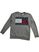 VINTAGE TOMMY JEANS SWEATSHIRT BIG LOGO GREY MEN'S S