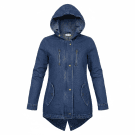 Parka in denim vintage con cappuccio M