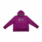 VINTAGE UNDER ARMOUR FELPA CON CAPPUCCIO E GRANDE LOGO VIOLA DA DONNA XL