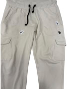 VINTAGE U.S. POLO ASSN. MEN'S CARGO JOGGER SWEATPANTS CREAM/WHITE