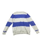 VINTAGE U.S. POLO ASSN. ΠΛΕΚΤΟ ΠΟΥΛΟΒΕΡ ΡΙΓΕ ΛΕΥΚΟ ΜΠΛΕ ΑΝΔΡΙΚΟ L