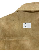 VINTAGE VERA PELLE WOMEN'S SUEDE JACKET IN BEIGE-TAN COLOR S