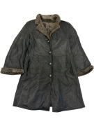 VINTAGE ZAFFERS CAPPOTTO DA DONNA IN PELLE CON PELLICCIA S/M