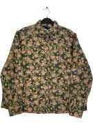 WOOLRICH CORDUROY SHIRT WITH FLORAL PRINT GREEN WOMEN'S XL