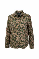 WOOLRICH CORDUROY SHIRT WITH FLORAL PRINT GREEN WOMEN'S XL