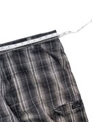 WRANGLER CARGO SHORTS UTILITY PLAID CHARCOAL MENS PRE OWNED XL