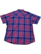 WRANGLER SHORT SLEEVE WESTERN SHIRT PLAID NAVY RED MENS PRE OWNED XL