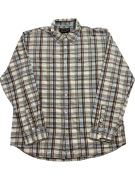 WRANGLER ΠΟΥΚΑΜΙΣΟ CASUAL CLASSIC CHECKED EMBROIDERED LOGO ΚΑΦΕ/ΓΑΛΑΖΙΟ ΑΝΔΡΙΚΟ XL