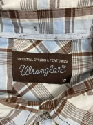WRANGLER ΠΟΥΚΑΜΙΣΟ CASUAL CLASSIC CHECKED EMBROIDERED LOGO ΚΑΦΕ/ΓΑΛΑΖΙΟ ΑΝΔΡΙΚΟ XL