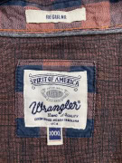 WRANGLER SHIRT VINTAGE STYLE LOGO CHECKERED BROWN/BLUE MEN'S XXXL