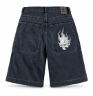 Y2K JNCO Jeans Φαρδιά Τζιν Βερμούδα με Φλεγόμενη Νεκροκεφαλή – XL – PRE OWNED