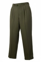 YVES SAINT LAURENT PLEATED TROUSERS CLASSIC OLIVE MENS PRE OWNED S