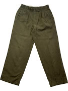 YVES SAINT LAURENT PLEATED TROUSERS CLASSIC OLIVE MENS PRE OWNED S