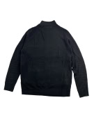 Cardigan lavorato a maglia con cerniera a coste nero da uomo L